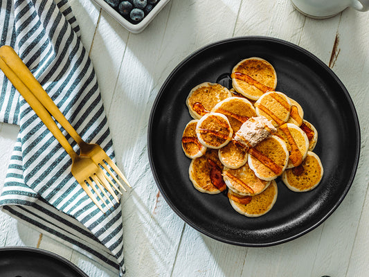 Cinnamon Brown Sugar Mini Pancakes and Syrup