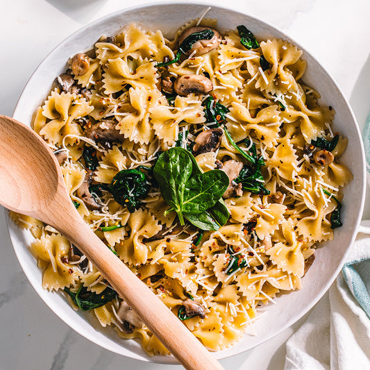 Garlic Mushroom & Spinach Pasta