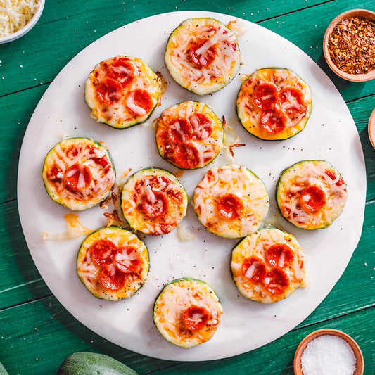 Garlic Zucchini Pizza Bites