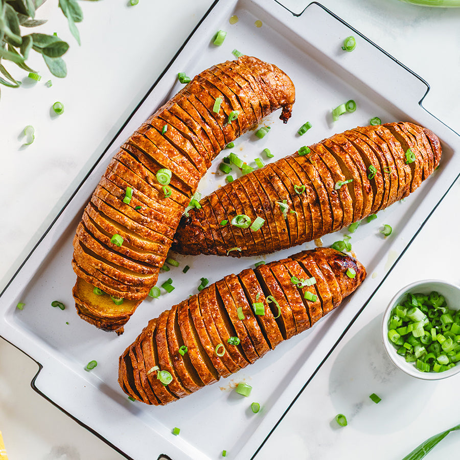 Cinnamon Hasselback Sweet Potatoes