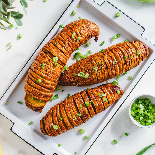 Cinnamon Hasselback Sweet Potatoes